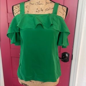 Green Off-Shoulder Ruffle Top Preloved